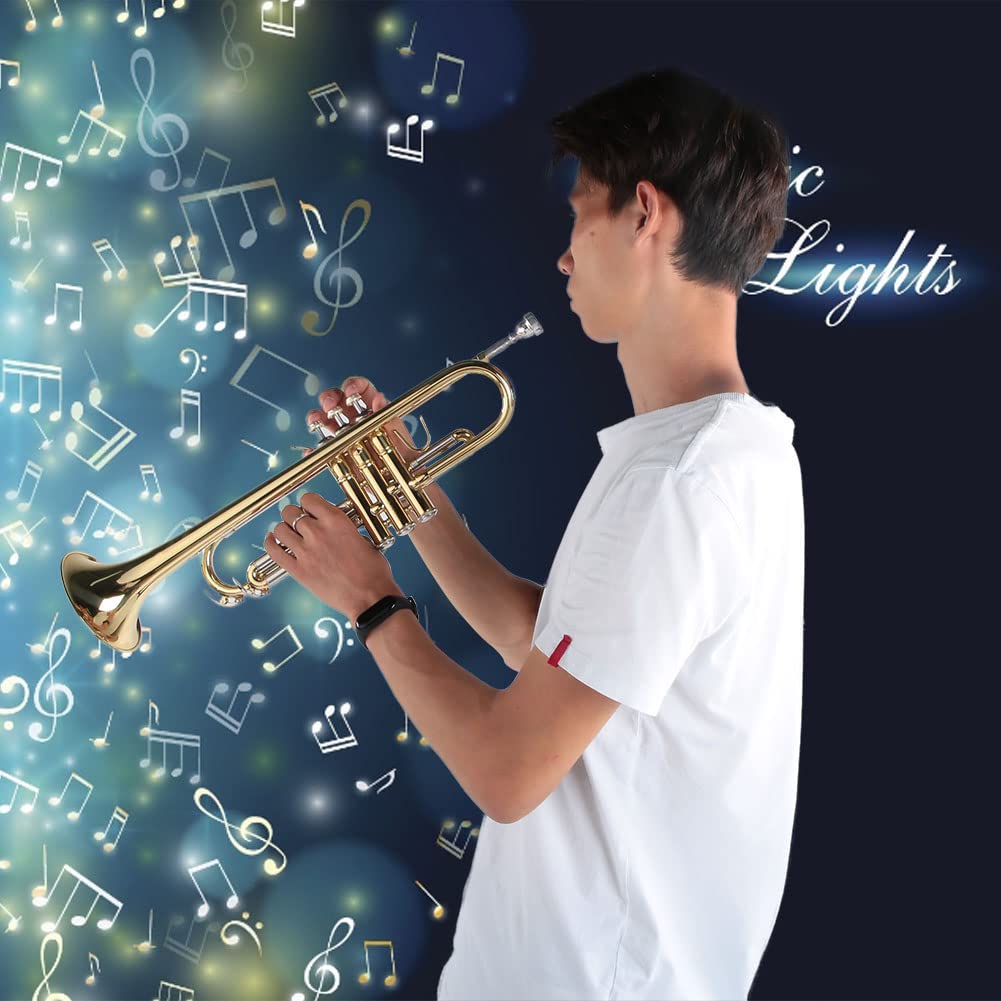 G.omora Strumento musicale professionale a tromba in ottone di tipo combinato con kit di accessori per musicisti