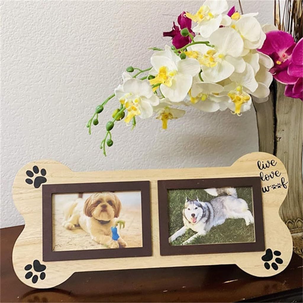 Picture Frame, Cute Bone Home Decoration High Definition Photo Frame Sturdy Durable Desk Top Crafts, 2 Pieces