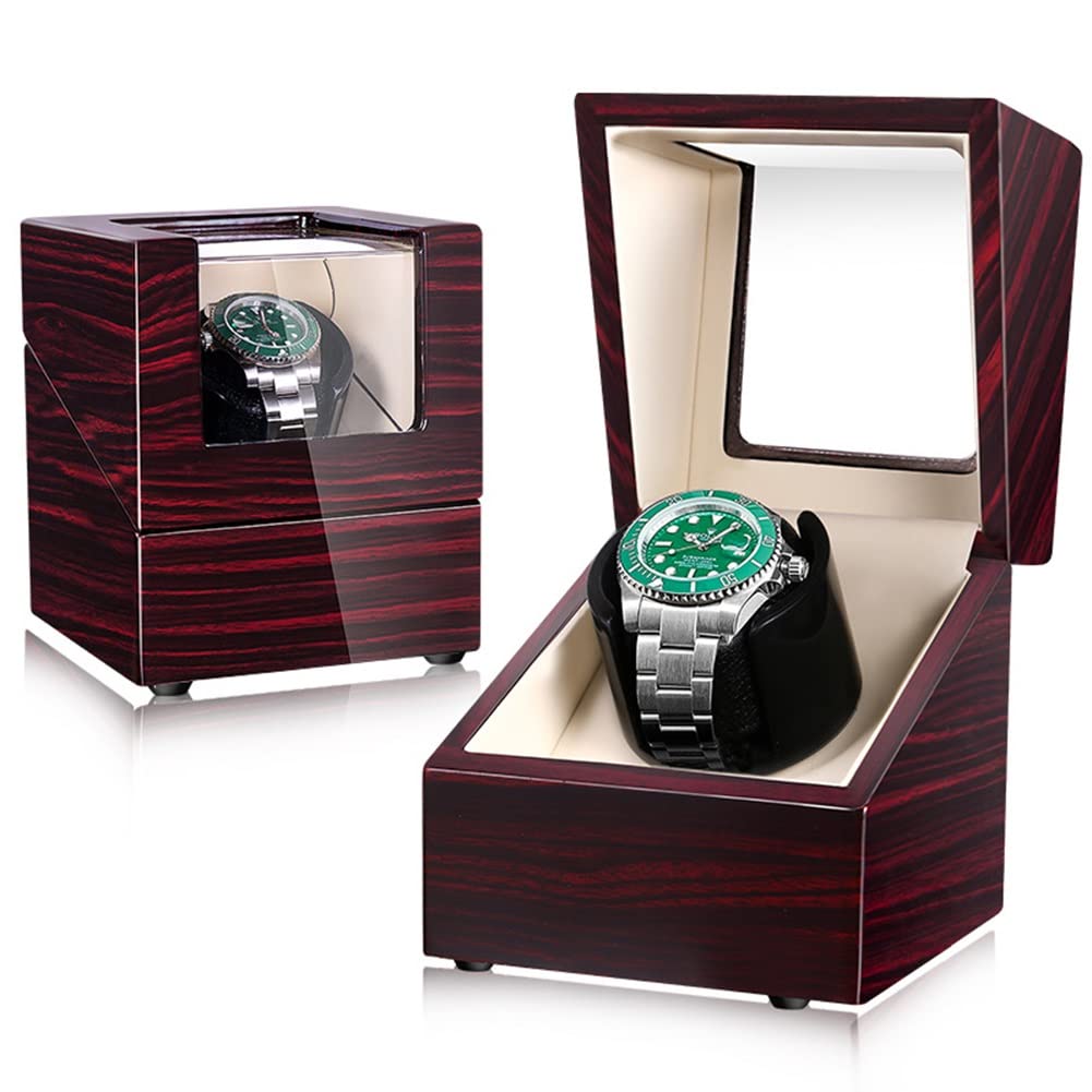 CGCSYZ Watch Winder Box Automatic Rotating Single Watch Rotator Case Self Winding Watches Shaker With Quiet Motor Mechanical Wrist Watch Turner For Men And Women Watches (Brown a)