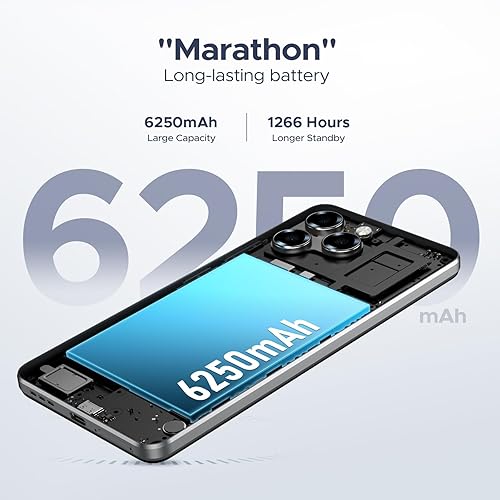 Miniatura 7 de DOOGEE Note 58 Android 16 teléfonos desbloqueados, 32GB+128GB2TB Expandir teléfono celular, pantalla de 6.6 pulgadas HD+90Hz, batería 6250mah,