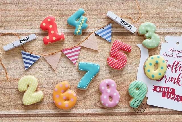 Miniatura 7 de Cortadores de galletas de 9 piezas, juego de cortador de galletas de acero inoxidable para cumpleaños, aniversarios o lecciones de enseñanza de