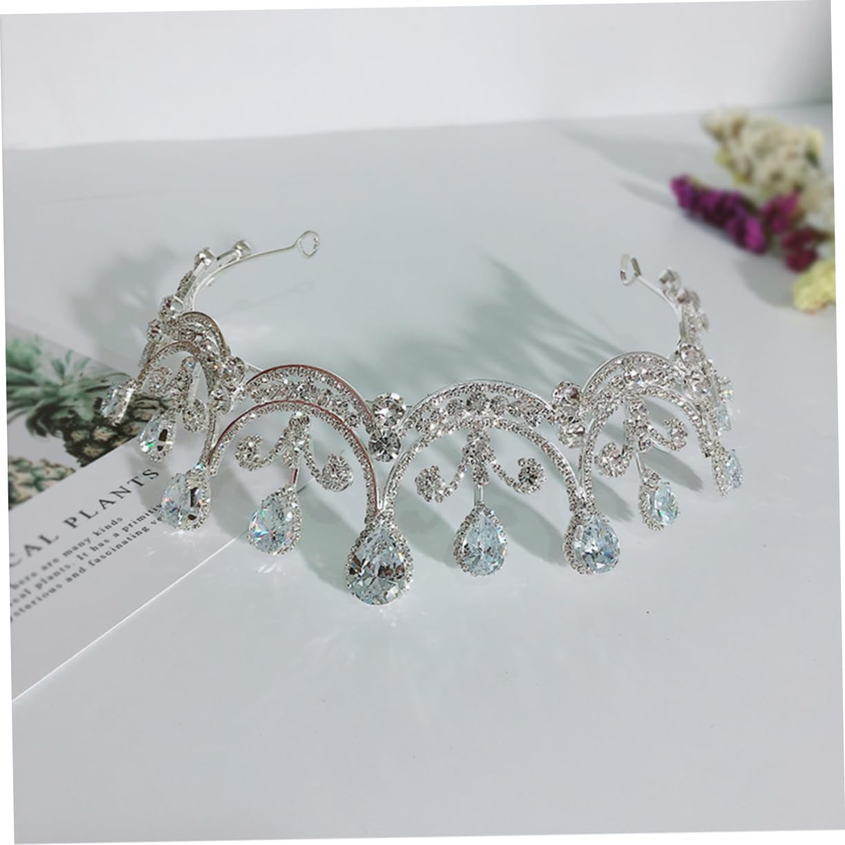 FRCOLOR Tocado de Novia con Gemas de Imitación para Ceremonia de Boda Accesorios para Cabello de Novia