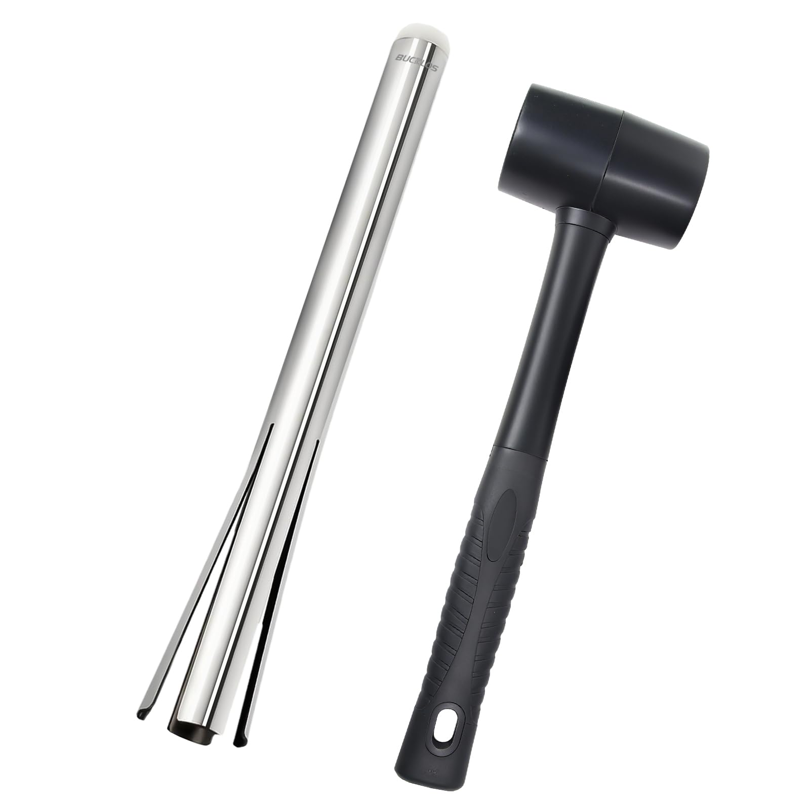BUCKLOS Herramienta de extracción de vasos de auriculares de bicicleta con martillo de goma, removedor de piezas de cabeza de bicicleta de acero inoxidable resistente y duradero, adecuado para