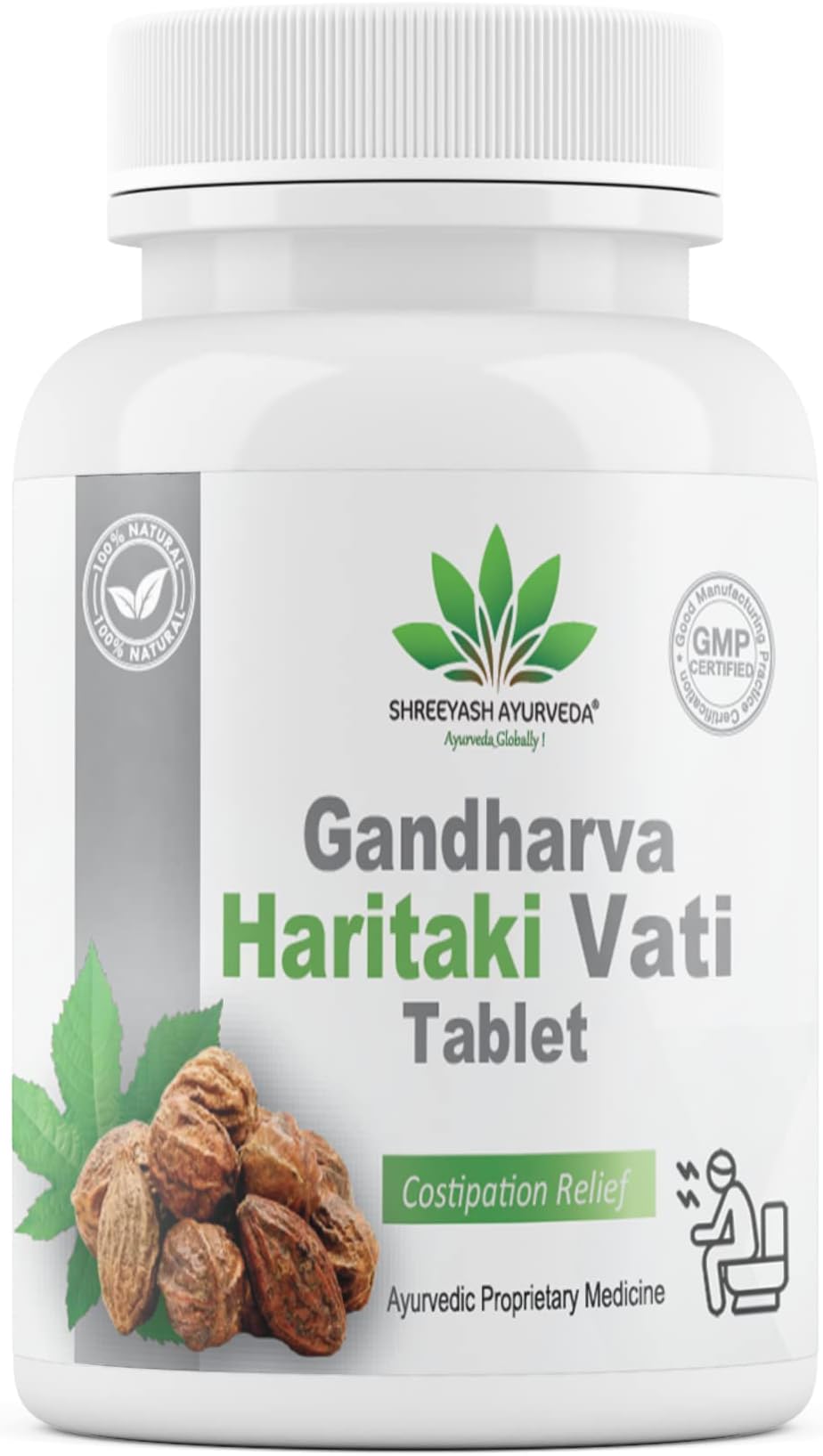 Gandharva Haritaki Vati Helps In Indigestion And Regulates Bowel Movement Helps In Constipation Relief And Gastric Troubles 60Tablets