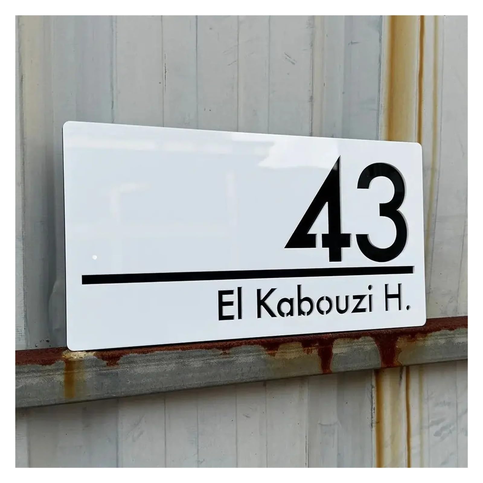 Placa De Puerta Con Número Casa, Dirección Acrílica 3D, Decoración Familiar, 1 Ud(1,14x20cm(5.5x7.9in))