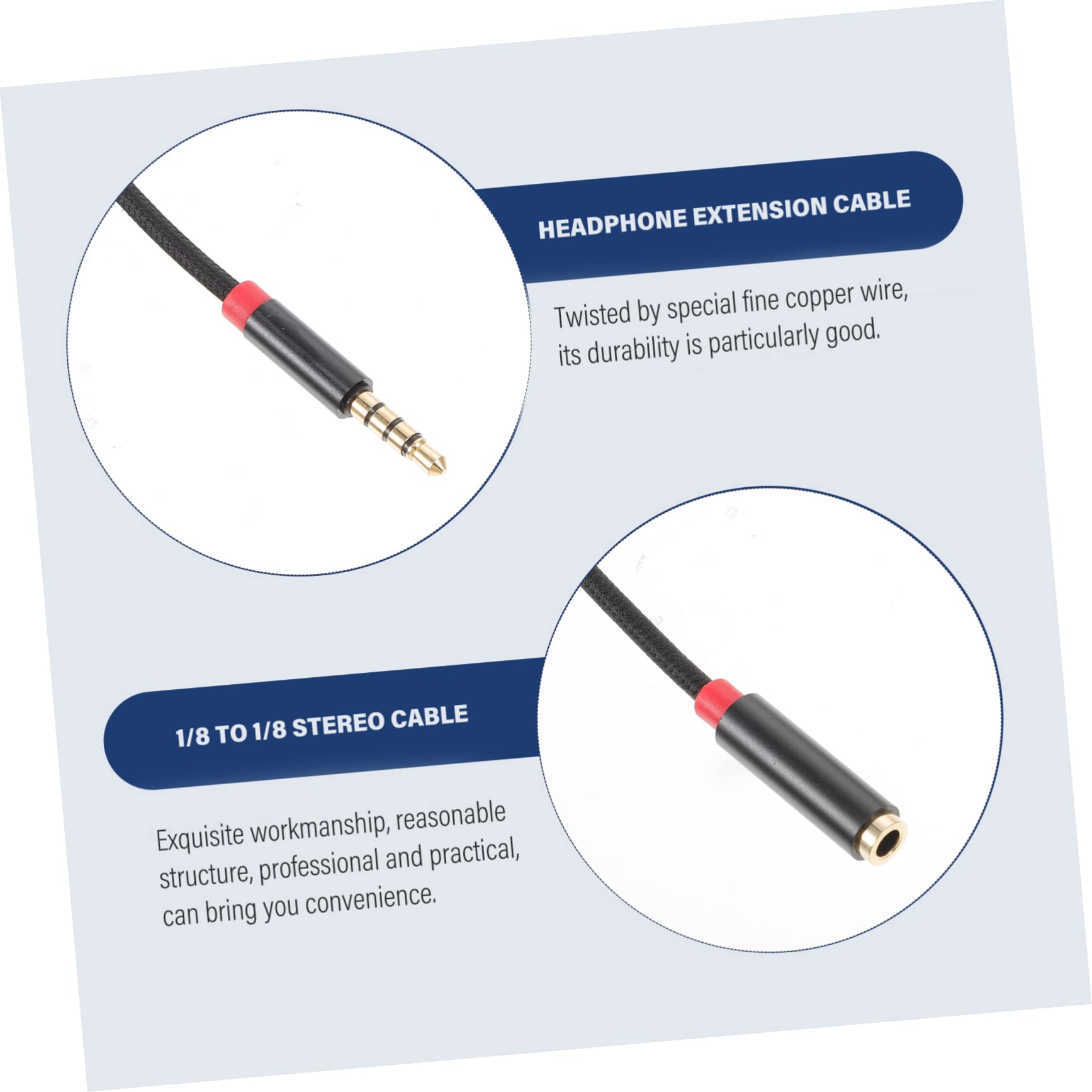OSALADI 5pièces Câble Audio Stéréo Rallonge Jack Pouce Compatible Ordinateur Écouteurs Pratique Et Fiable avec Support Microphone