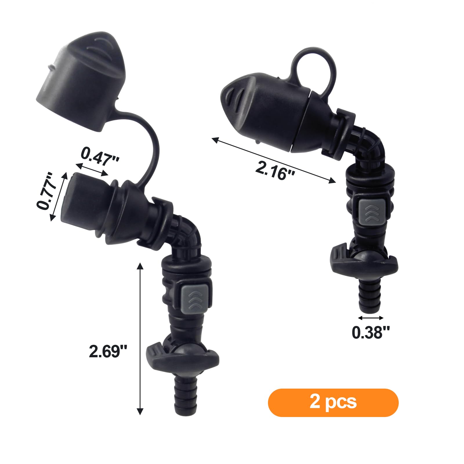 2 Pack Hydration Bags Bite Valve Mouthpiece Replacement for Cross Country Bladder Bag 45 Degree for Quick Acces & Easy Drinking Universal for Any Hydration Pack System