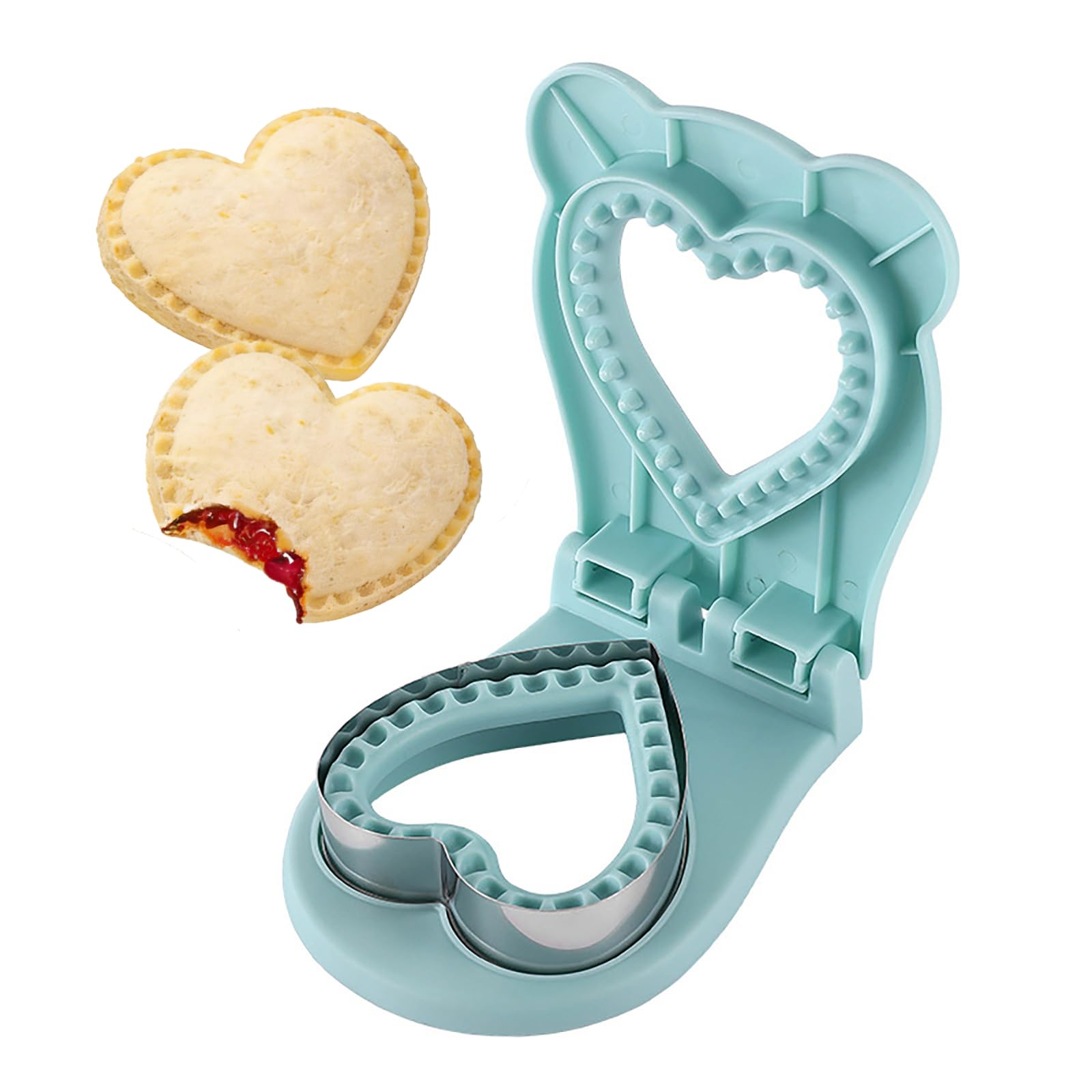 Sandwich Cutter, Sandwich Cutter e Sigillante a Forma di Cuore, Taglierina Tascabile per Sandwich per Lunchbox e Colazione, Blu