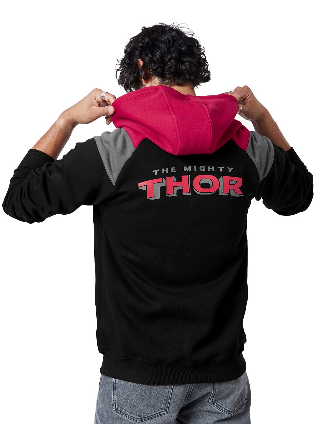 The Souled Store Oficjalna bluza z kapturem Thor: Thunder Effect męska i chłopięca bluza z kapturem, długie rękawy, normalne dopasowanie, nadruk graficzny, 60% bawełna, 40% poliester, wielokolorowe