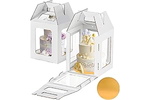 Tall Cake Boxes w/ Cake Board, Tiered Cake Carrier