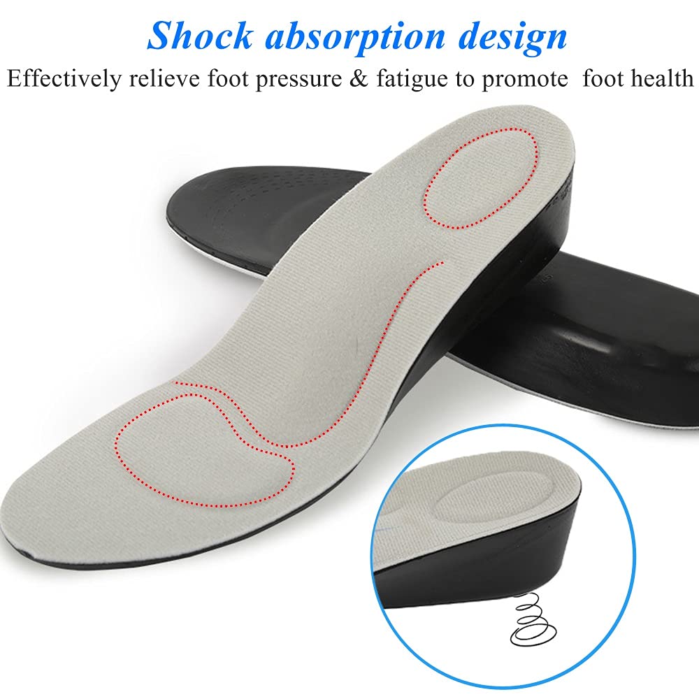 Invisible Height Increase Insole for Men Women 1.5cm-4.5cm Grow Taller Increase Height Shoe Pad Heel Lift Taller Foot Pad (Color : Height 2.5cm, Size : S EU 35-40) (Black S EU 35)