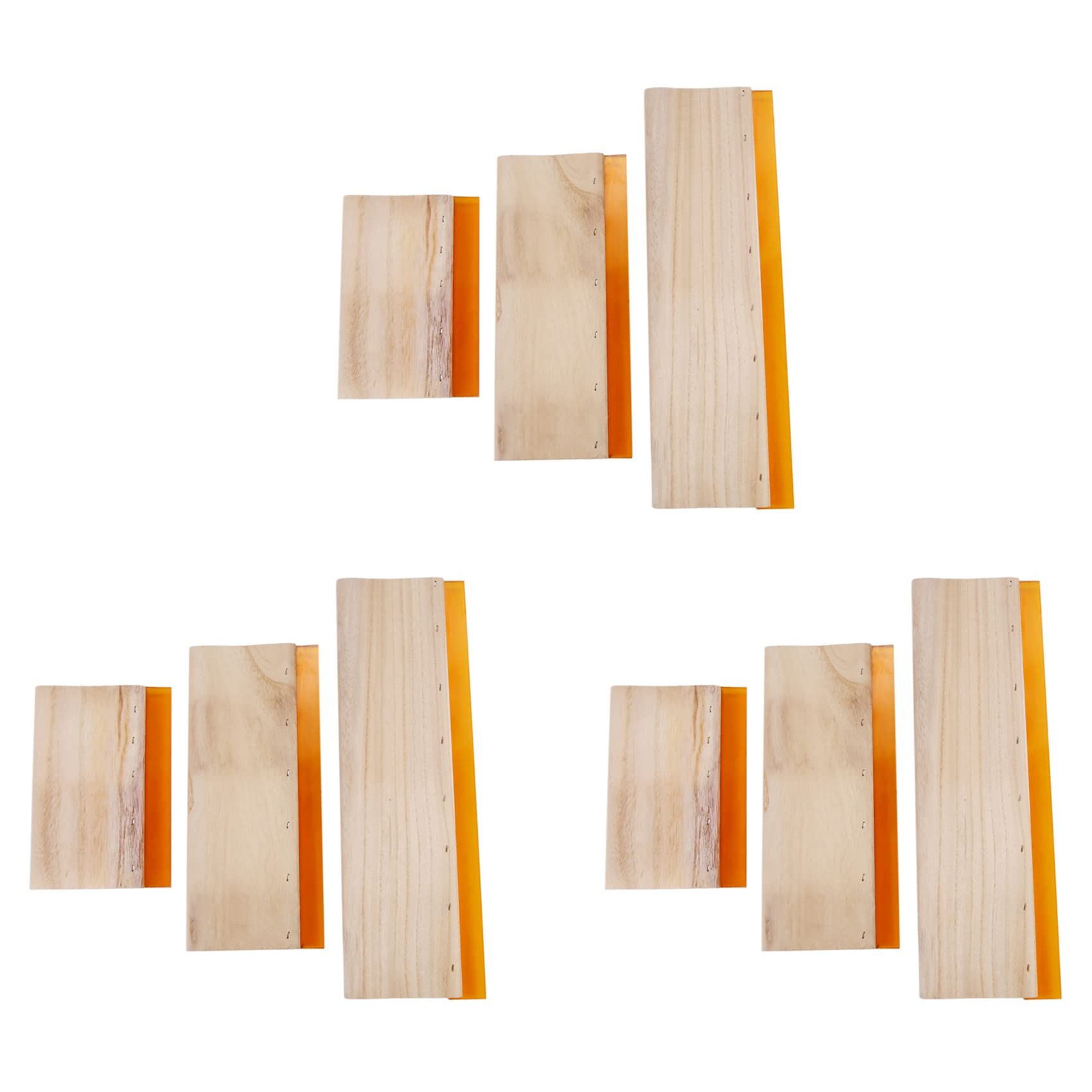 Jnchdghwa 9 Pcs Silk Screen Printing Squeegee Ink Scaper Scratch Board Tools 16cm 24cm 33cm