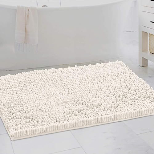 Alfombras de baño Tapetes para baño antideslizante de chenilla de lujo alfombra de baño alfombra extra suave y absorbente Tapetes peludos lavables