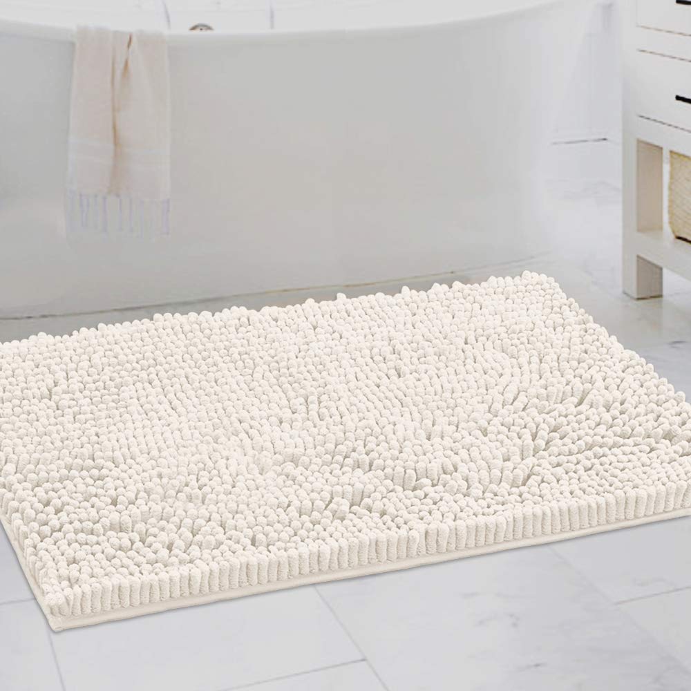 H.VERSAILTEX Bathroom Rugs Bath Mat Bath Rugs Bath Mats for Bathroom Non Slip Extra Thick Buncy Soft Chenille Bath Rug Fulffy Shag, Indoor Rug Carpet