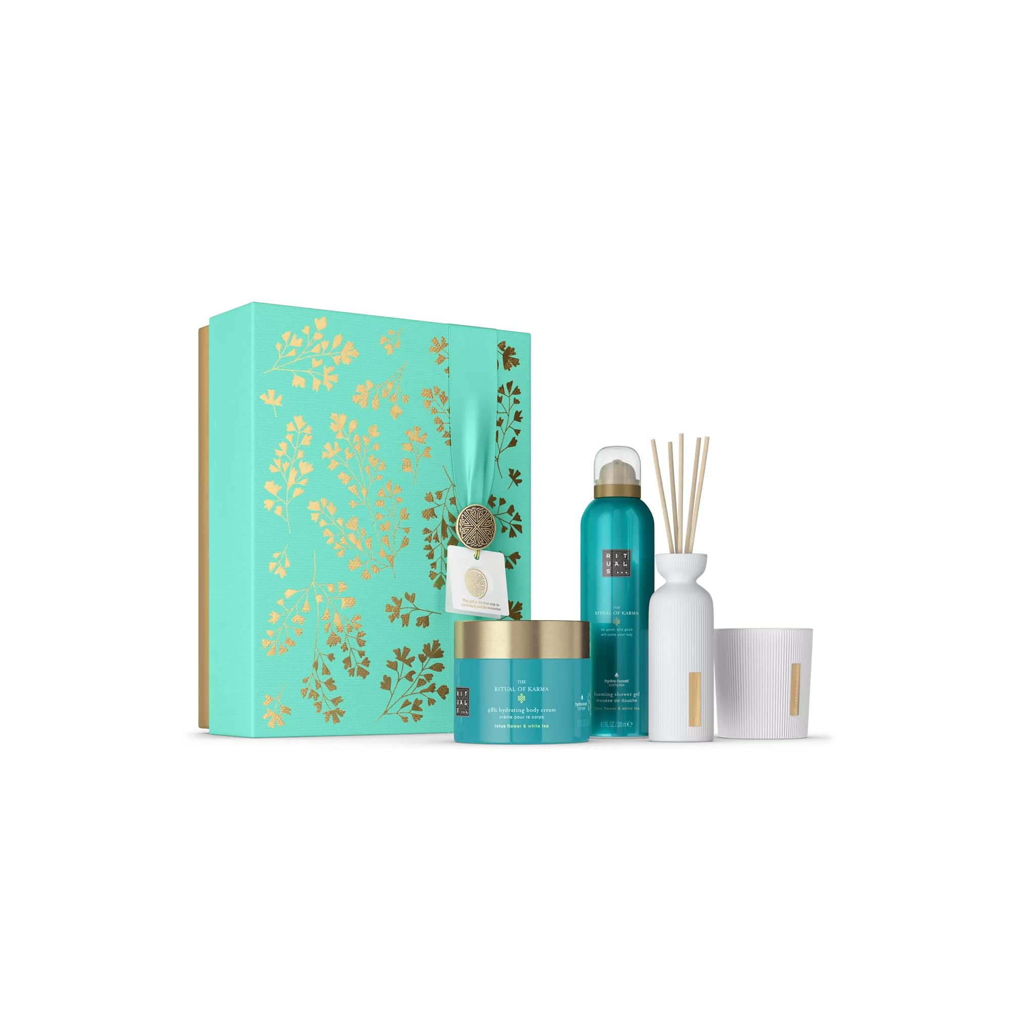 RITUALS Geschenkbox The Ritual of Karma, Large | Geschenkset bestehend aus Körperpflegeprodukten mit Lotus und weißem Tee |Reichhaltig und wohltuend