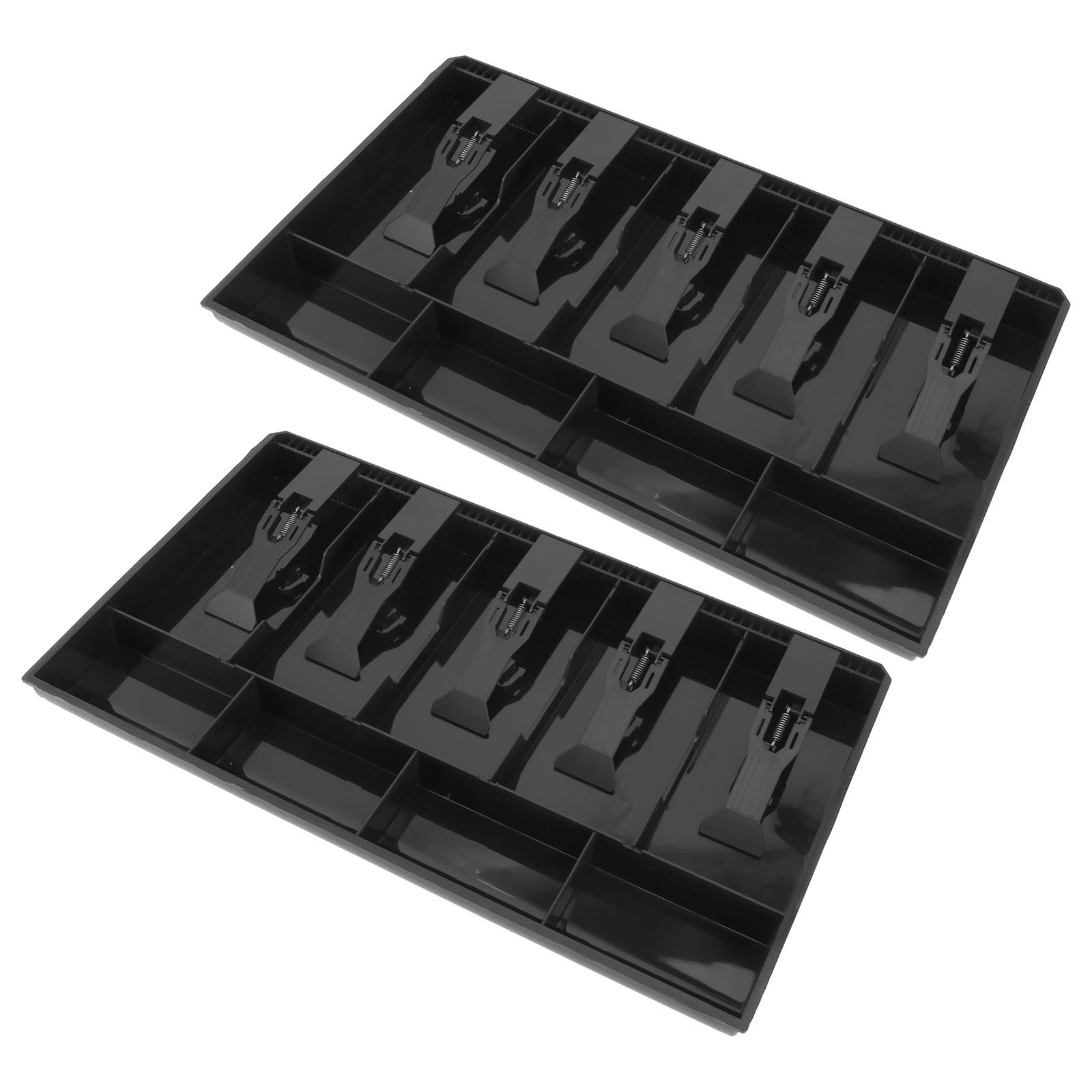 Geldsortierkasten der Bank, 2 Stück-pack, Abs, 5 Fächer, Schwarz