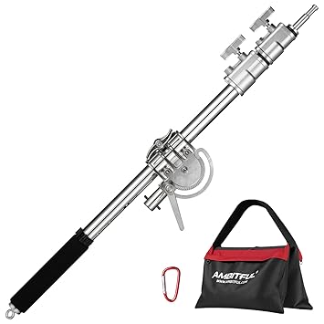 AMBITFUL MF-01 Metal Heavy Stainless Cross Arm Steel Longest 232 cm Photo Studio Kit Boom Arm 94 cm - 232 cm 37-91 Inch Light Stand Cross Arm for C-Stand