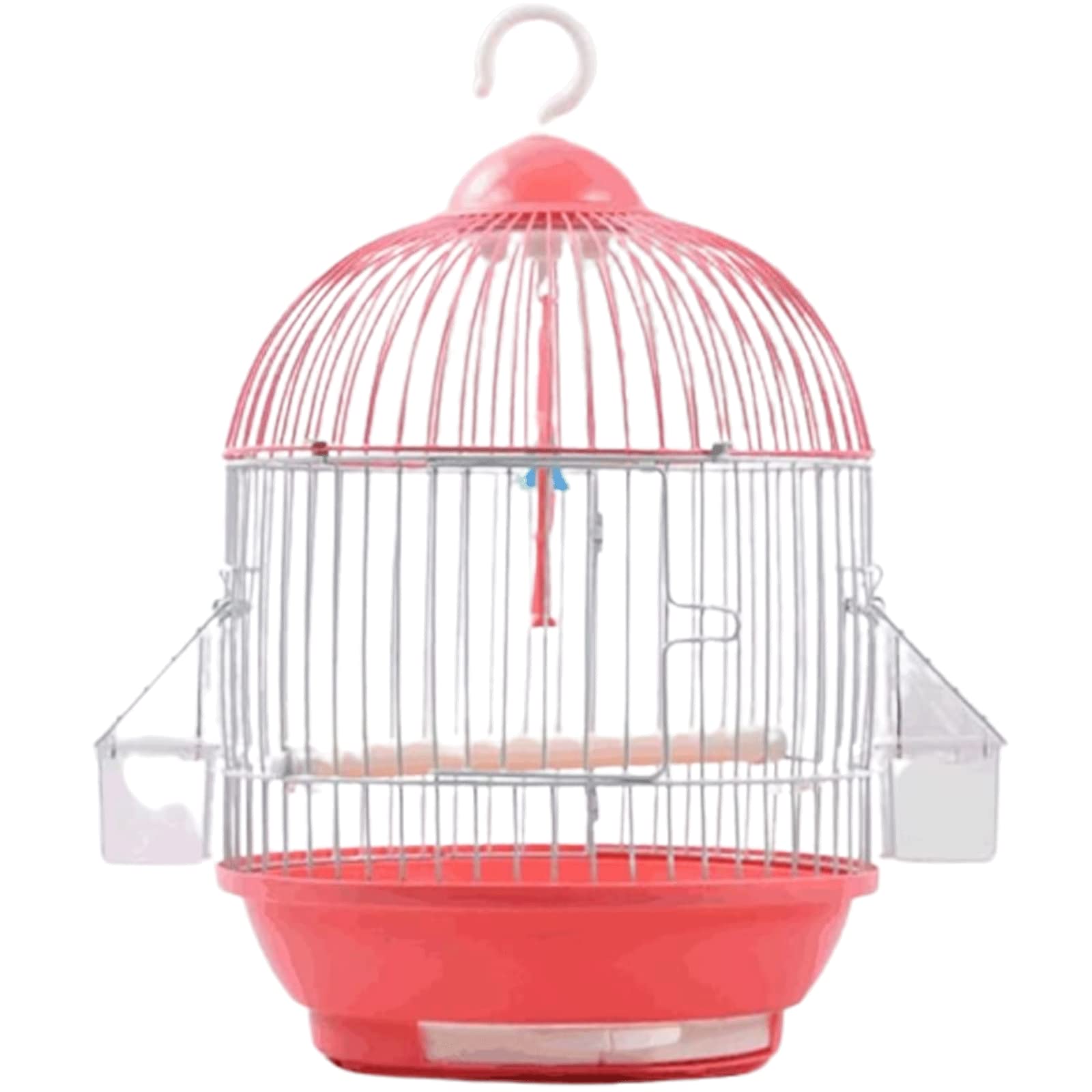 OLOTU Jaulas para Aves Jaula de pájaros de Viaje portátil, Jaula de pájaros de plástico Colorido con Soporte rodante, Jaula de Vuelo de pájaros Ligera Universal con alimentador Segura