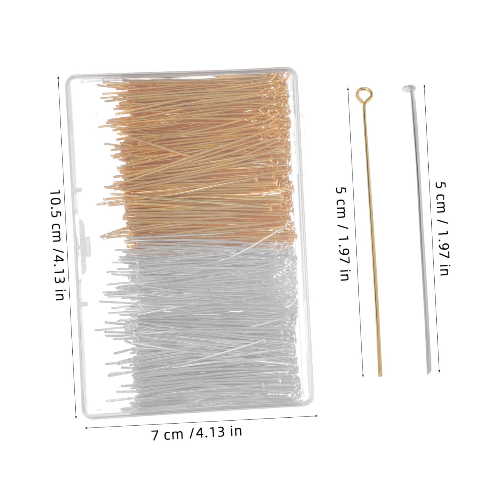 DIYEAH 800pcs Jewelry Beading Pins Set Pins Universal for Earrings Necklaces Bracelets Pendants Multi-Color Easy Access Box