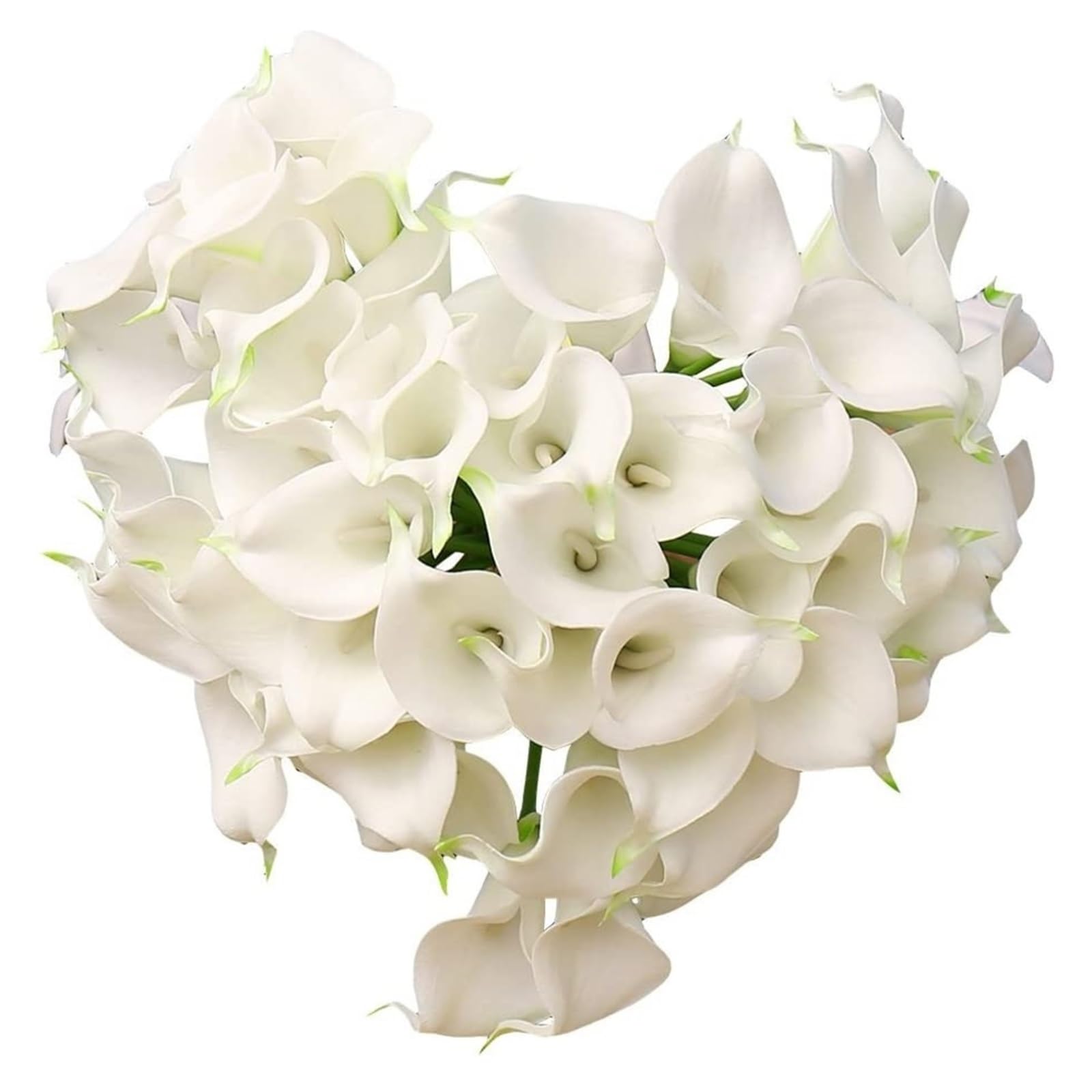 LuoAXINN Artificial Wedding Bouquet Calla Lily-PVC Latex Artificial Flower Bouquet, Bridal Wedding Party Decor, White, Pack of 20(White)