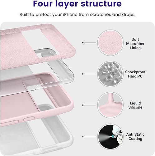 Miniatura 9 de OTOFLY Funda diseñada para Pixel 8 Pro, protección contra caídas de grado militar, forro de microfibra antiarañazos, funda delgada de silicona a