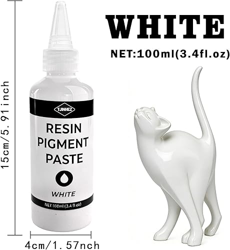Miniatura 2 de Pasta de pigmento blanco para resina epoxi  3.4 onzas líquidas  3.4 fl oz de tinte de resina opaca altamente concentrado, pigmento de resina fácil