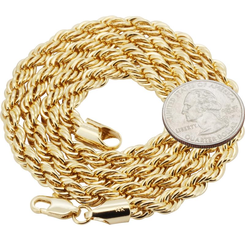 14K Gold Filled 1.5-6MM Rope Chain Necklace Bracelet For Women & Men 8″-24″2