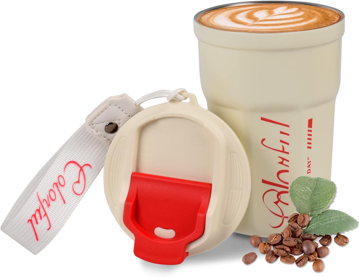 IRNATO 12oz Stainless Steel Travel Mug, Leak Proof, Cute