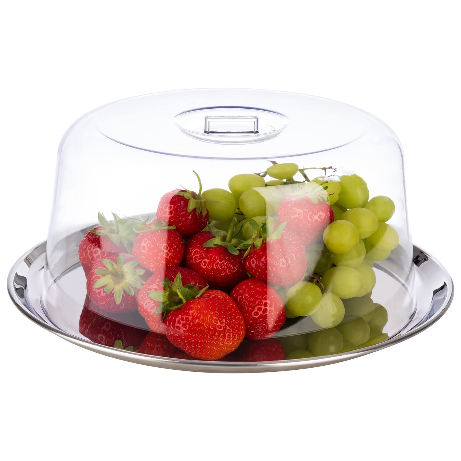 APS assiette à gâteau avec bonnet - assiette à gâteau de haute qualité en acier inoxydable Fabriqué en Allemagne - durable et empilable - 30 x 11cm, ne passe pas au lave-vaisselle
