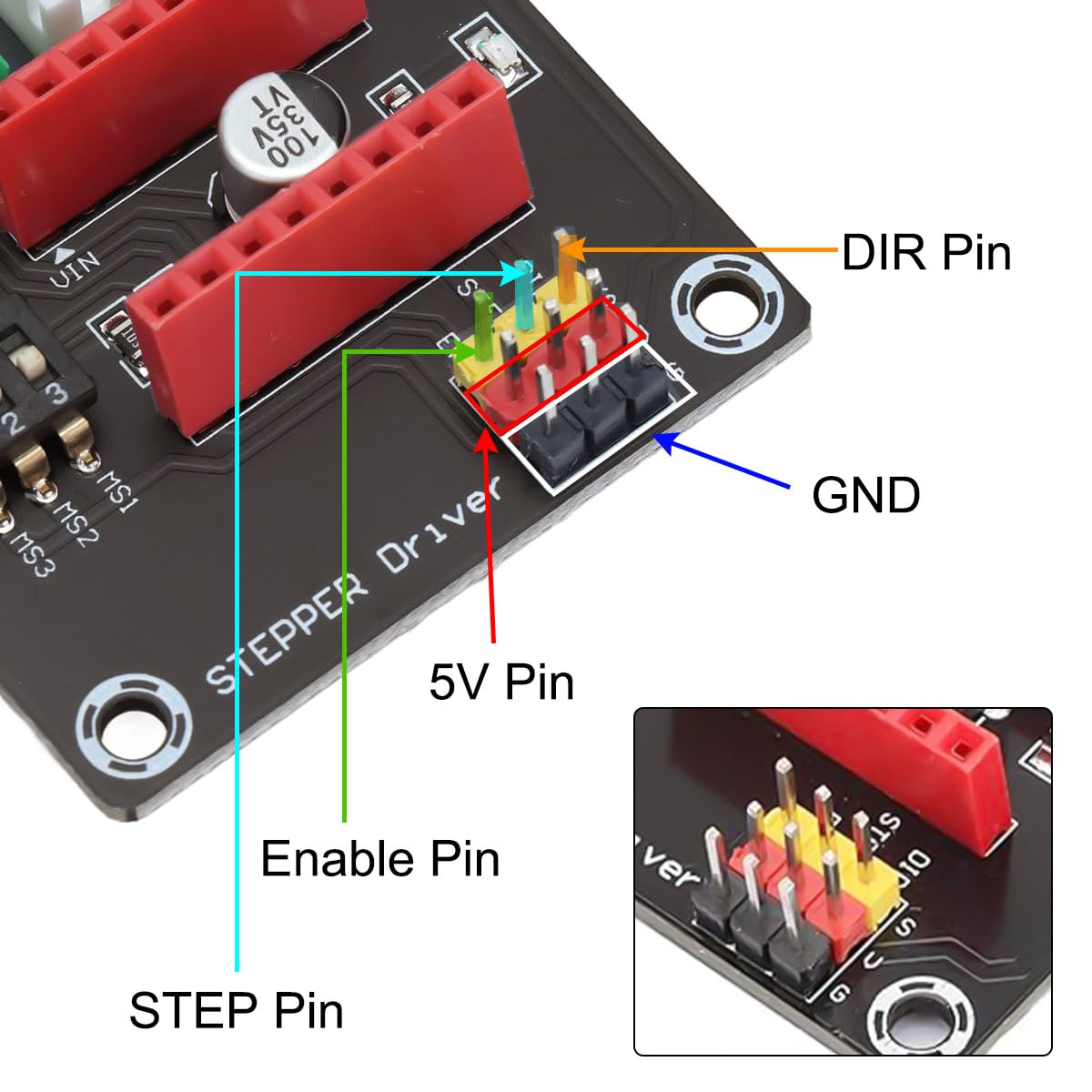 Amazon.co.jp: DAOKAI 42ステッピングモータドライバ拡張ボードDRV8825
