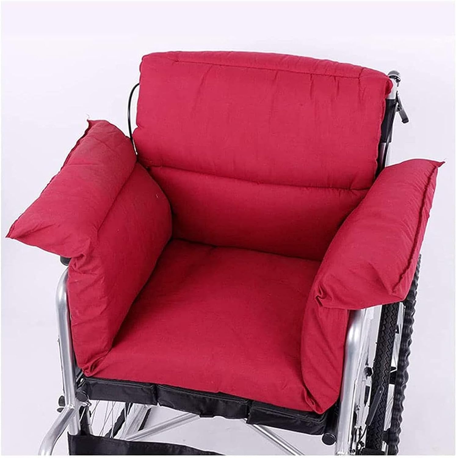 Cojín para silla de ruedas con respaldo, almohadilla reversible de forro polar para ancianos, accesorio esencial para silla de ruedas para mayor comodidad y apoyo