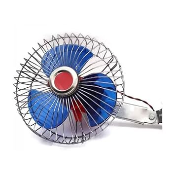 TechSupreme 6 inches 12 Volt DC Oscillating Automotive Fan, Multicolored