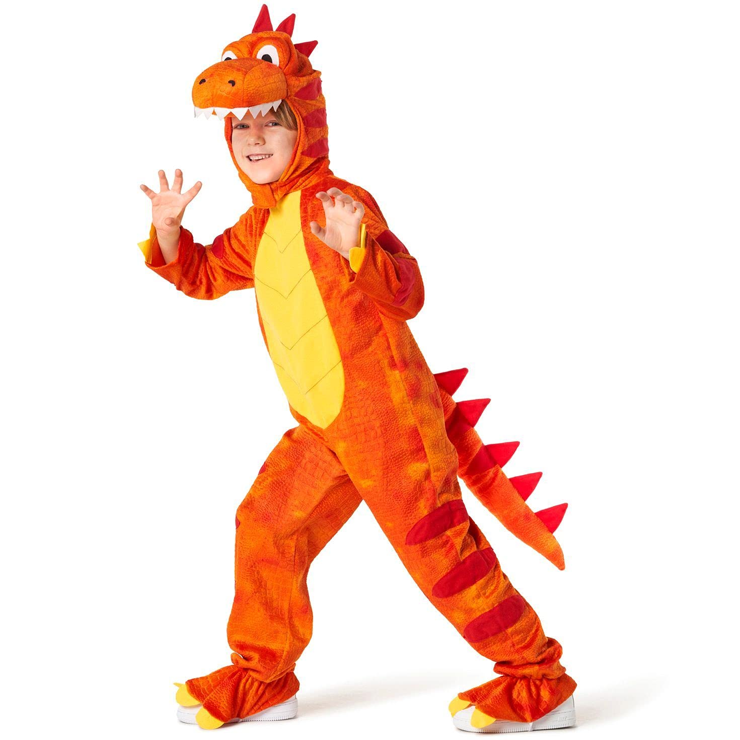 Morph Kids Dinosaur Costume, Orange T-Rex Costume for World Book Day, Boys, Girls, Toddlers