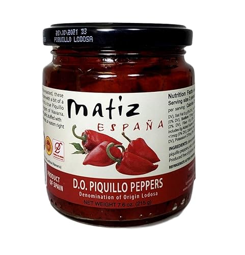 Matiz Espana Pimientos Piquillo, Denominación de Origen Lodosa, 7.6 onzas (1 frasco)