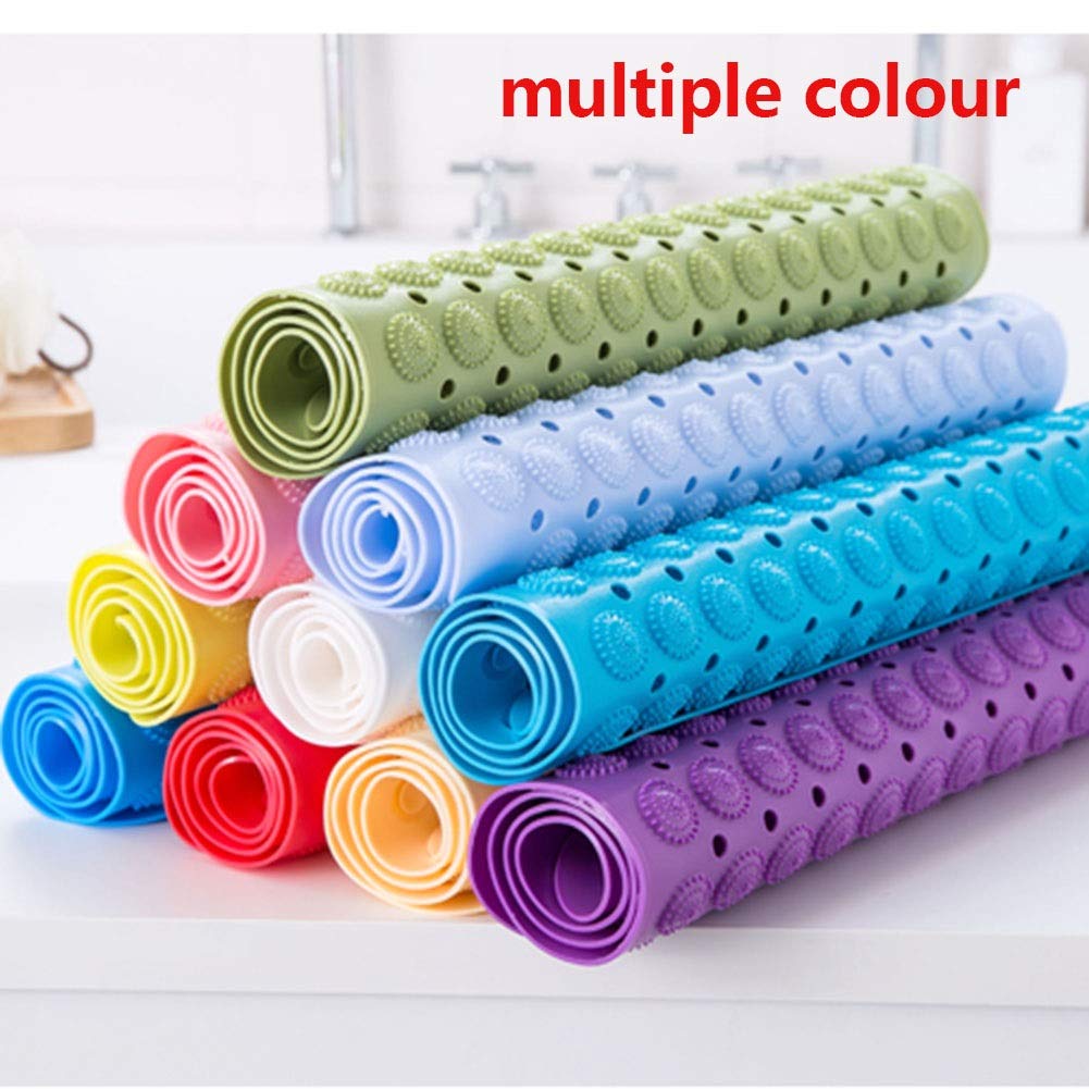 Alfombrilla de ducha de PVC antideslizante ecológica – Alfombra de baño suave antideslizante en 9 colores y 5 tamaños, 100 x 40 cm, azul #A para un uso seguro y cómodo