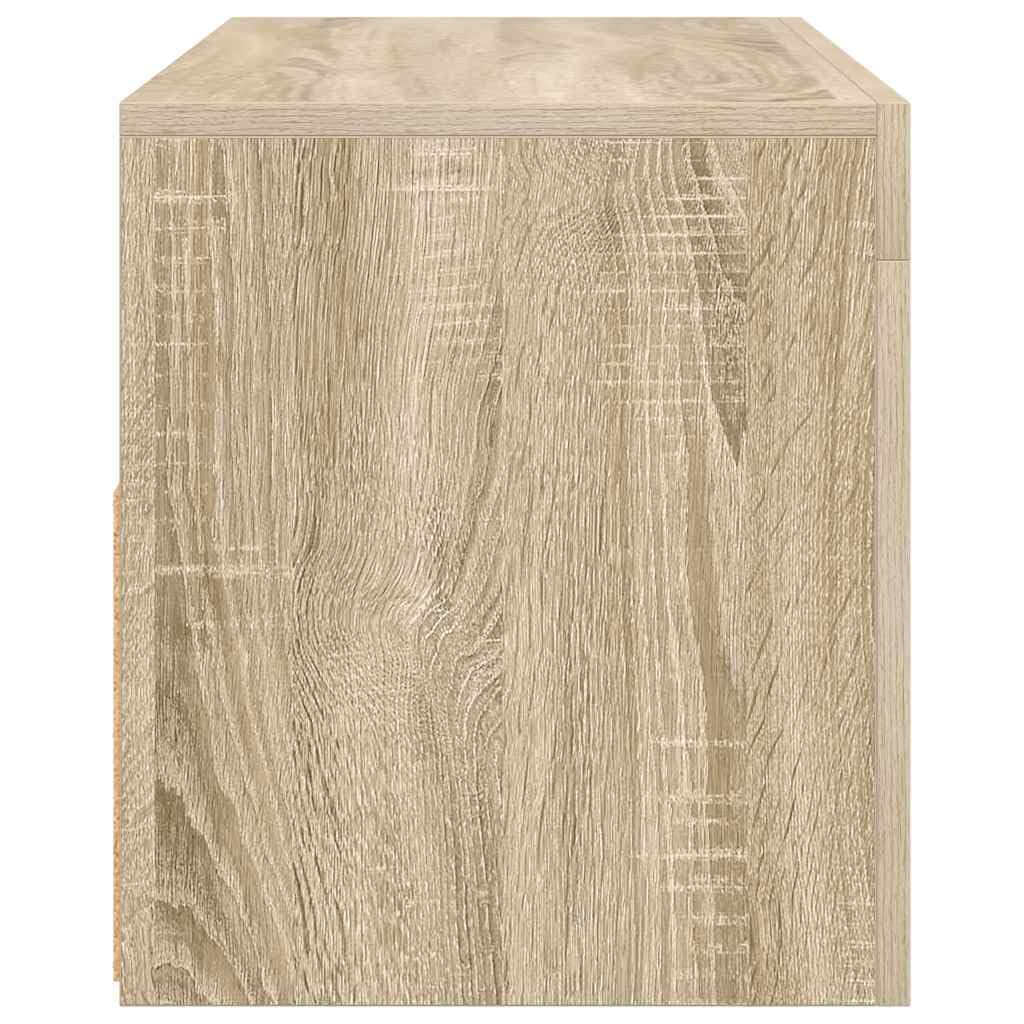 vidaXL Meuble TV avec Lumières LED, Armoire de Télévision, Meuble Télé de Salon, Armoire Basse Salle de Séjour Intérieur, Moderne, Chêne Sonoma