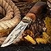 Grand Way Hunting Knife - Decorative Fixed Blade Knife - Classic Stainless Steel Hunting Knife with Wood Handle FB 1022