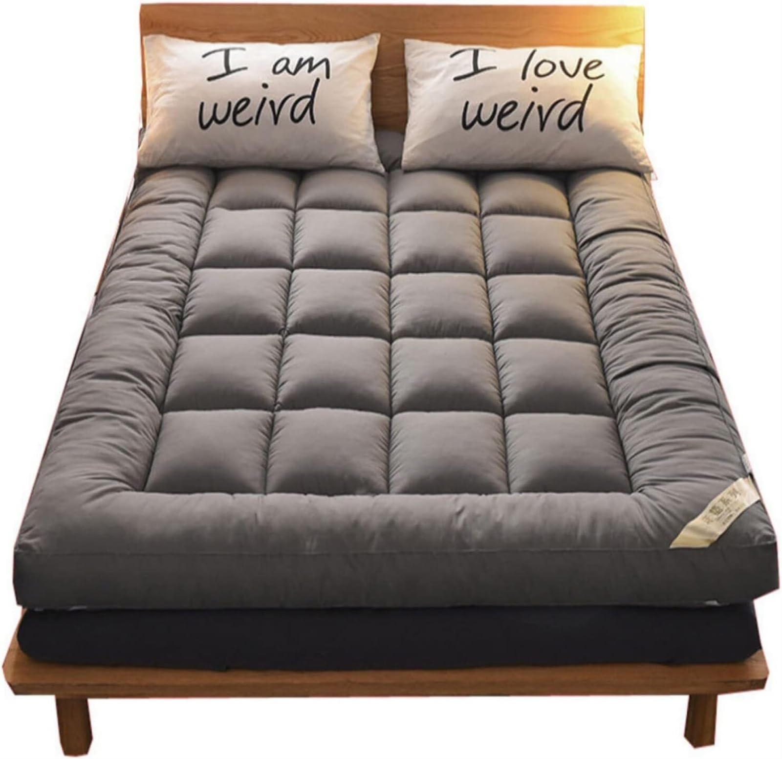 Matelas de Tatami Futon Pliable 10cm Épaissir Le Matelas de Couchage Japonais Épais Tapis de Plancher Pad， for Dortoir À La Maison(Gray,90x200cm)