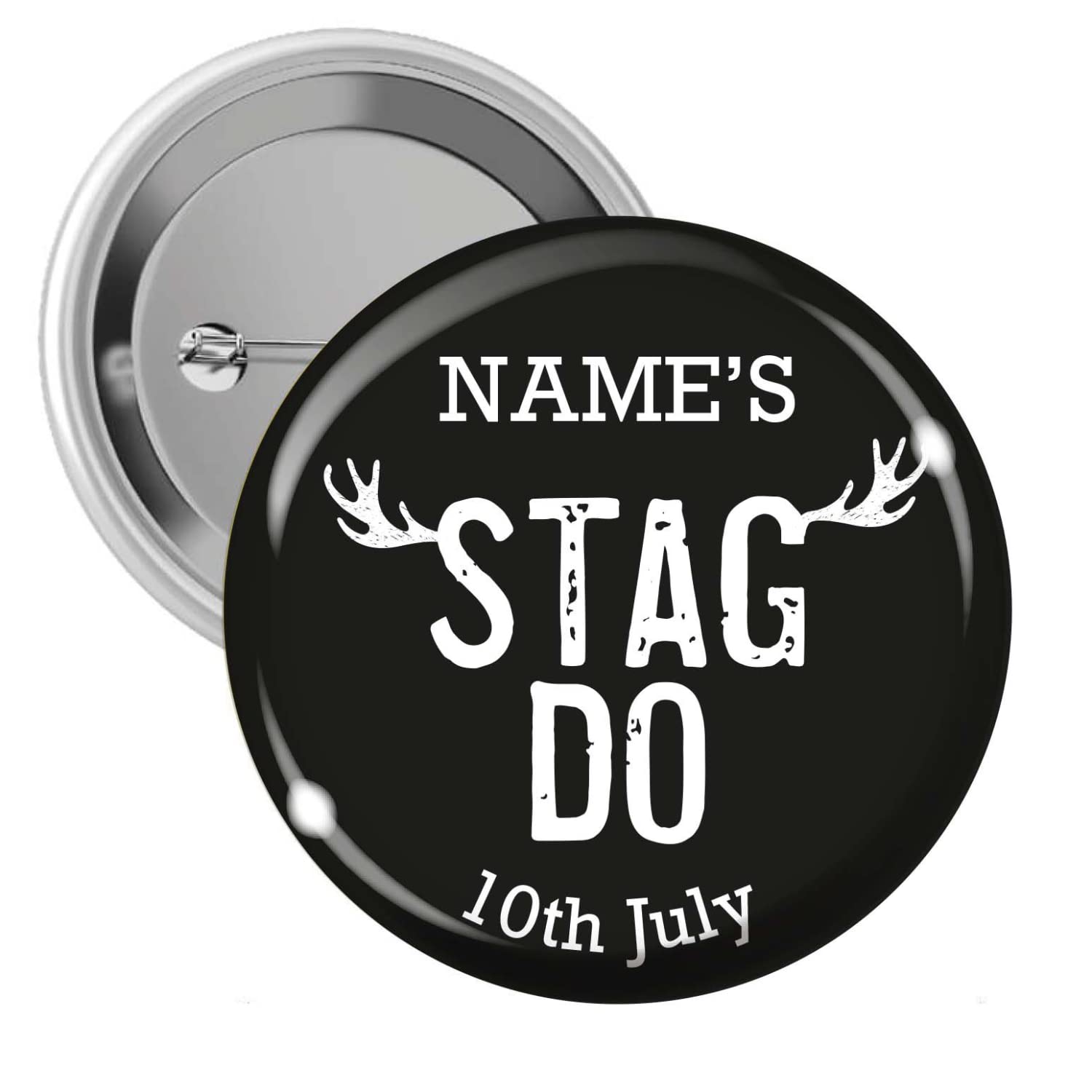 10 Personalised Stag Do Party Bachelor Badges 38MM Primary Teaching Services
