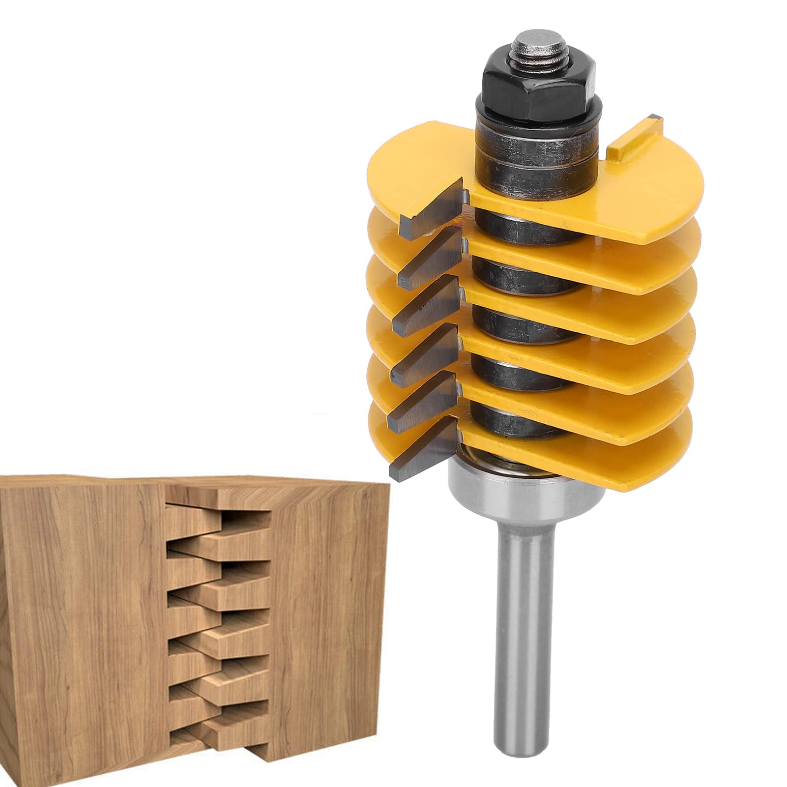 Fresa per giunti a dita, fresa per giunti a dita con rivestimento resistente al calore corpo in acciaio, facile da usare, resistente al contraccolpo per la realizzazione di cassetti
