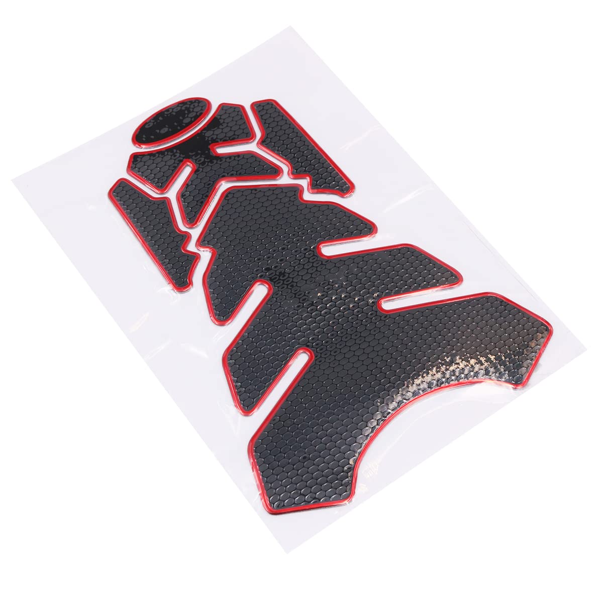 2PCS Autocollants en PVC pour moto - Protecteurs de réservoir de moto - Autocollants universels pour réservoir de carburant en noir et rouge