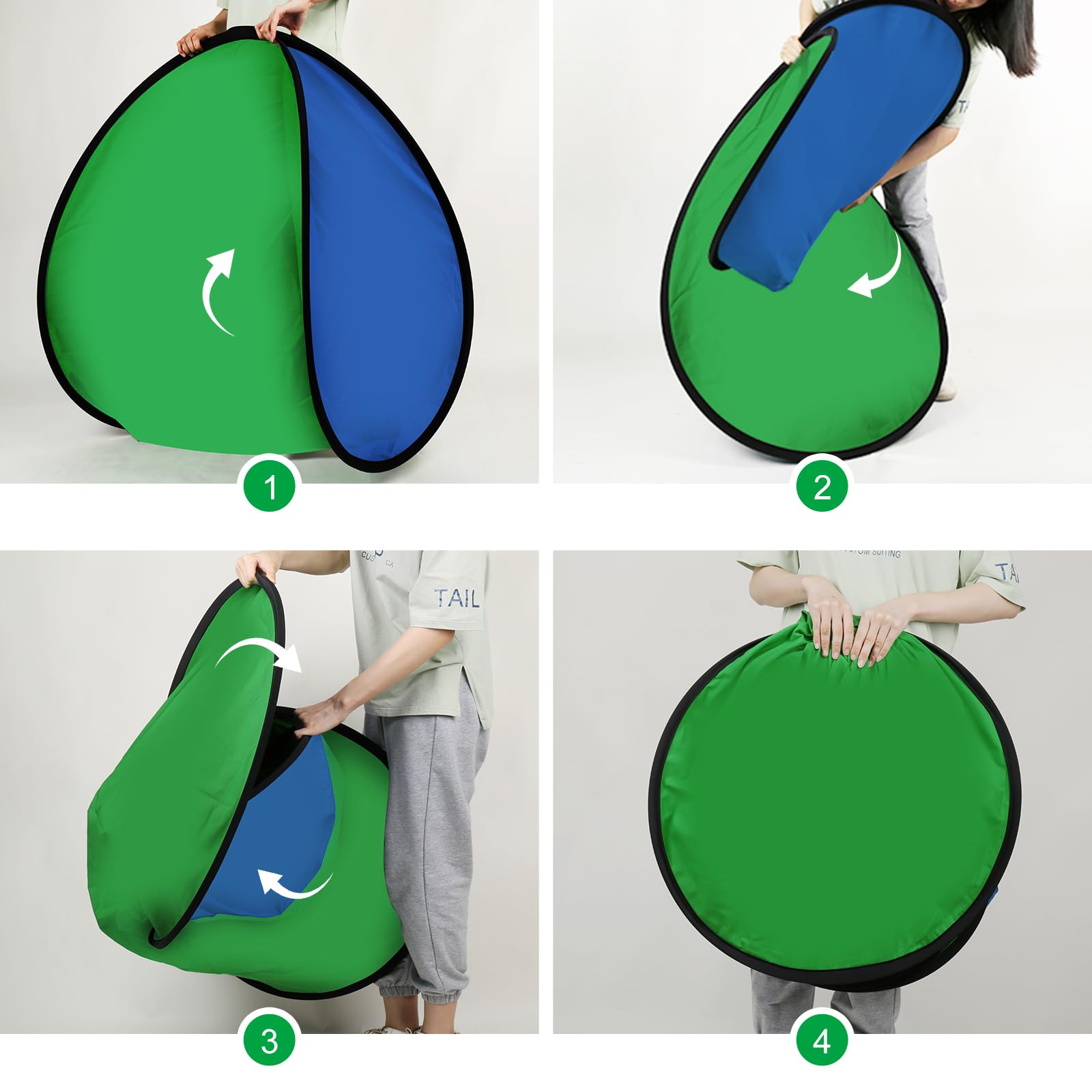 Sfondo portatile con schermo verde, 9 x 1,5 m, sfondo verde e blu, con chiave cromatica a doppia faccia per fotografia, live streaming, gaming, zoom, video, chat, feste e riunioni
