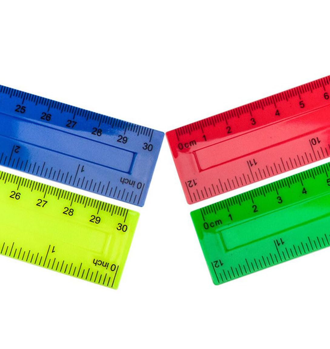 Plastic Ruler Turquoise Color 12 Inch Plastic Rulers 36 Pack Clear Plastic Rulers 12 Inch - Assorted ...