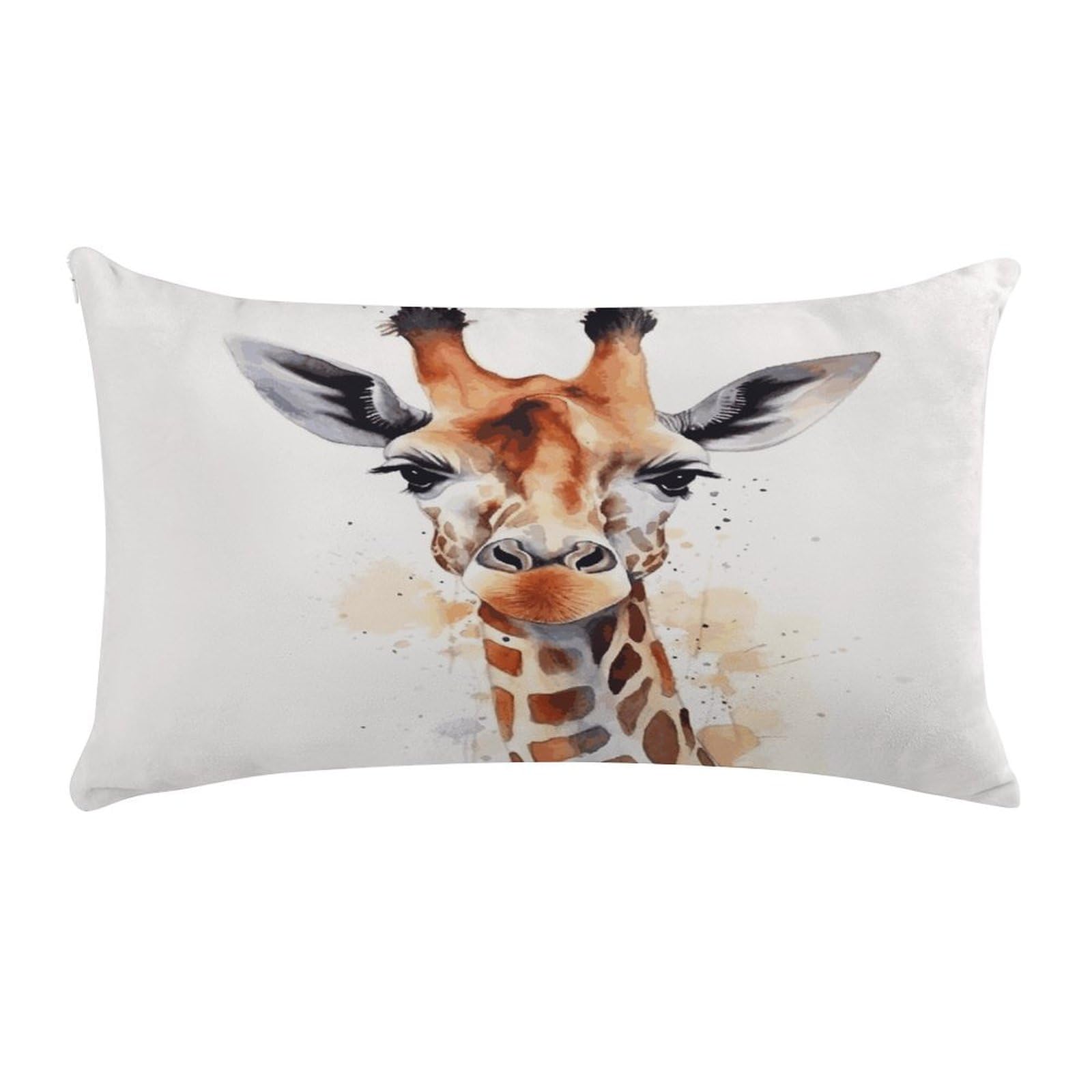 LDGSUPH Stylish Animal Watercolor Giraffe Throw Pillow Cover with Zipper Long Throw Pillow Case Anti-Fading Pillow Protector Super Soft Decorative Cushion Case Exquisite Plush Pillowcase12 X 20 in