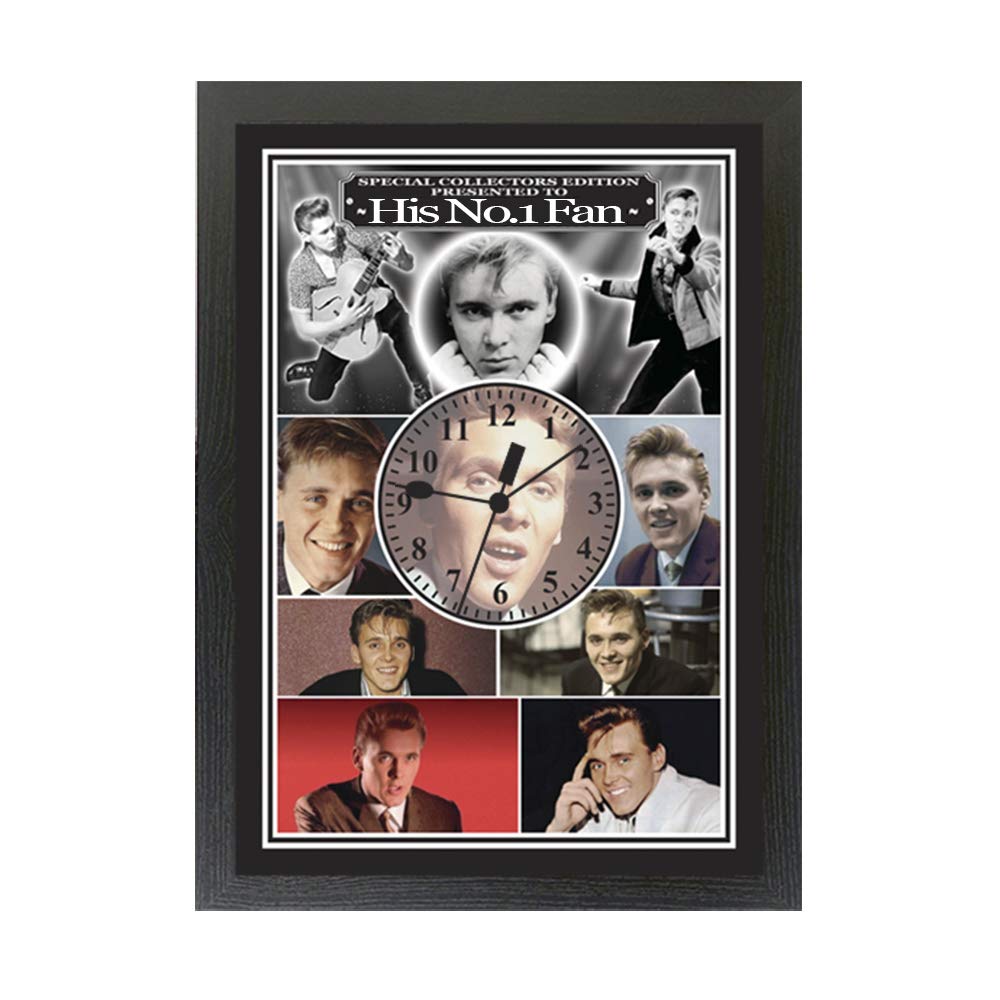Personalised Gift Products Black Billy Fury Icon Gift Clock