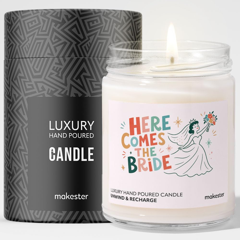 Wedding Gift for Bride from Bridesmaid - Luxury Soy Wax Candle - Vanilla, Jasmine, Sugared Almond - Makester โ image 1