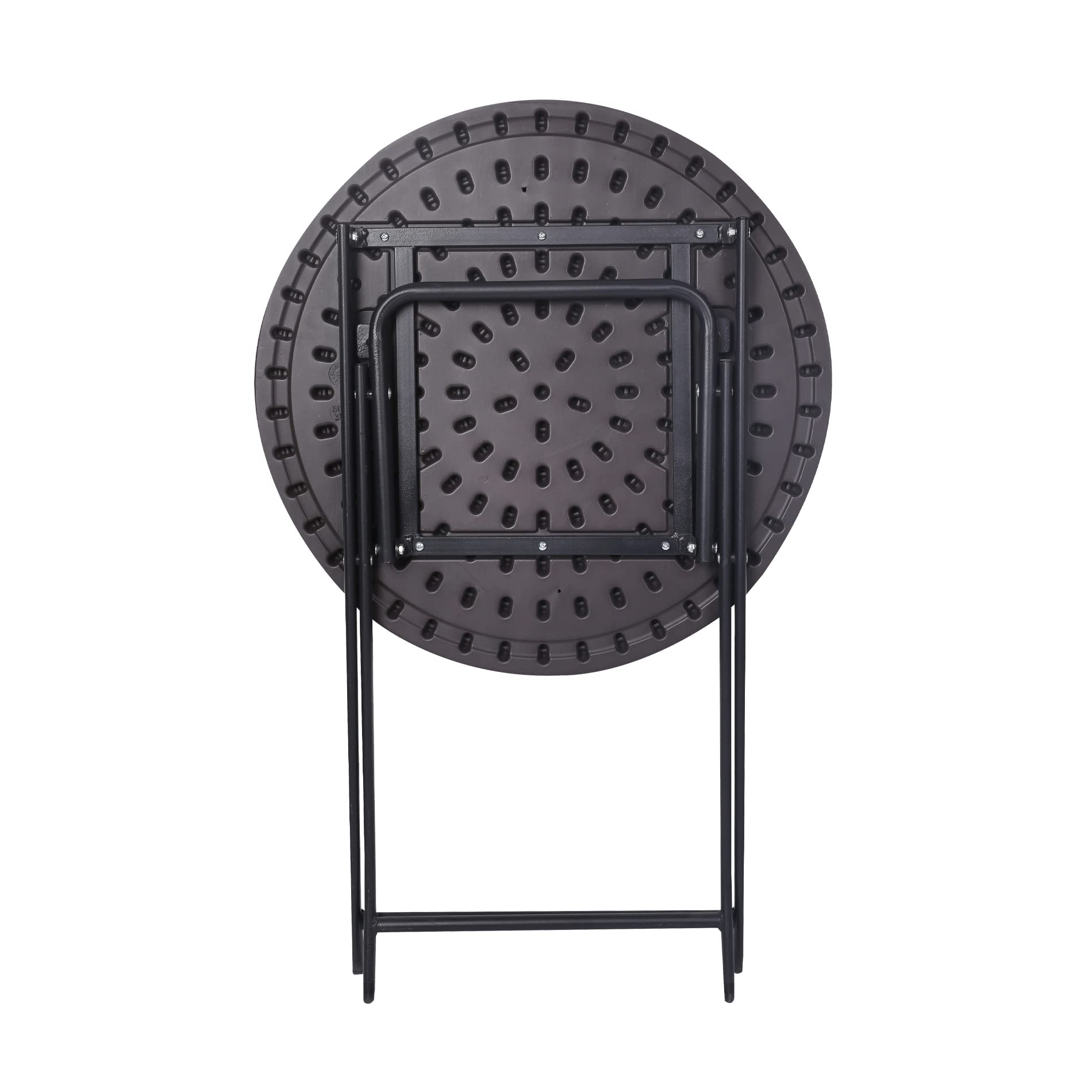Rebecca Mobili Tavolo Da Esterno Pieghevole, Tavolo Da Balcone, Hdpe Acciaio, Grigio Nero, Arredo Balcone Giardino Bistrot - Misure HxLxP: 74 x 60 x 60 cm - Art. RE6704