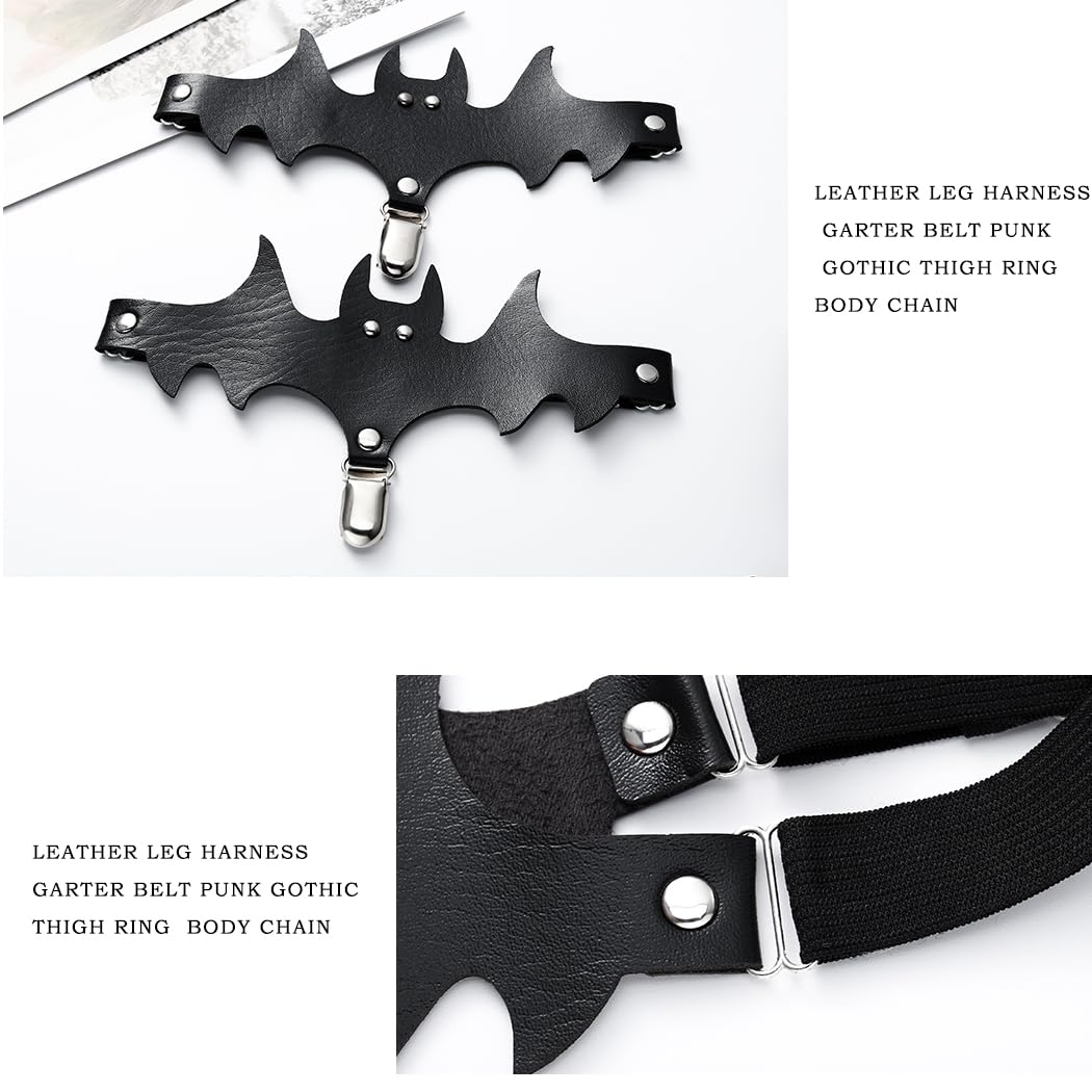 Amazon.com: Bmirth Sexy Leg Garters Halloween Bat Thigh Garter Punk Belt  Harness Gothic Leather Body Chain with Anti Slip Clips 2PC (Garter) :  Clothing, Shoes & Jewelry