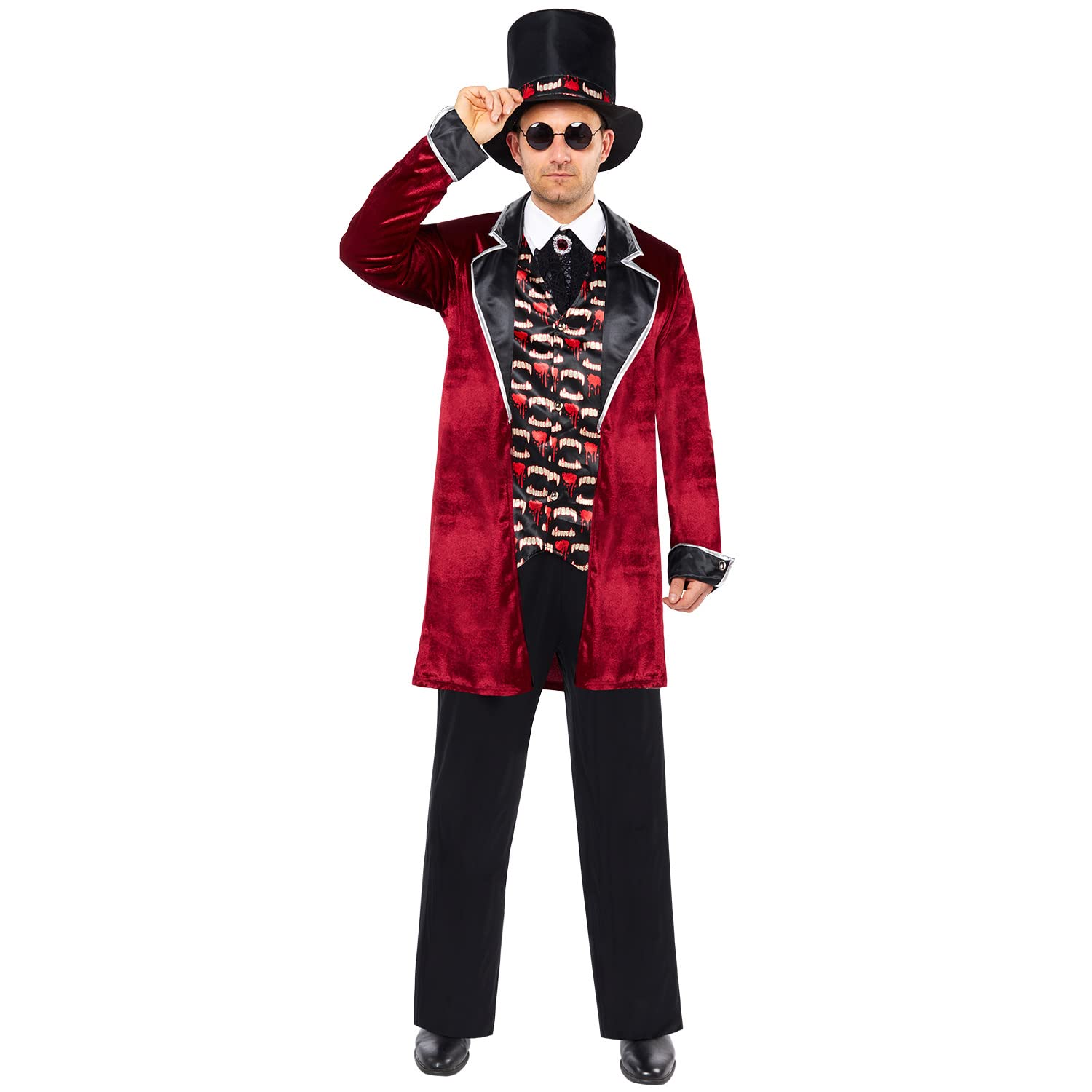 amscan 9917909 - Adults Midnight Vampire Gent Fancy Dress Gothic Halloween Costume Mens Outfit