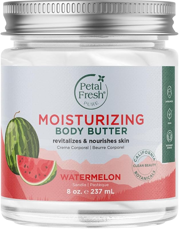Manteiga corporal de melancia Petal Fresh Pure, com manteiga de karité e óleo de coco, 236 mL